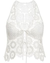 Seafolly - Floral-Lace Tie-Front Top - Lyst