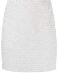 Alessandra Rich - Embellished Tweed Miniskirt - Lyst
