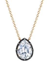 Fred Leighton - 18kt Yellow Gold Collet Solitaire Topaz Necklace - Lyst