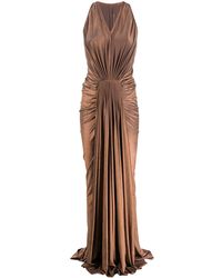 Rick Owens Lilies Geplooide Avondjurk - Bruin