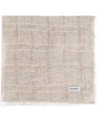 Emporio Armani - Sciarpa A Quadri Con Frange - Lyst