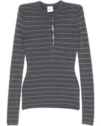 Nanushka - Gestreepte Top Met Knopen - Lyst