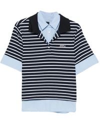 Juun.J - Striped Layered-Effect Polo Shirt - Lyst