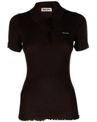 Miu Miu - Silk Polo Shirt - Lyst