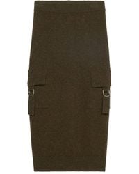 Blumarine - Gebreide Midi-Rok Met Cargo Zakken - Lyst