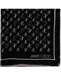 Jimmy Choo - Jc Monogram Silk Scarf - Lyst