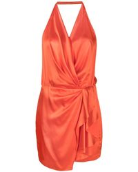 Michelle Mason - Halterneck Open-back Silk Minidress - Lyst