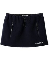 Miu Miu - Logo Motif Mini Skirt - Lyst