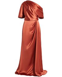 Amsale - Satin Maxi Dress - Lyst