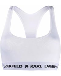KARL LAGERFELD - Logo Band Sports Bra - Lyst