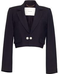 Adam Lippes - Faux Pearl-button Cropped Blazer - Lyst