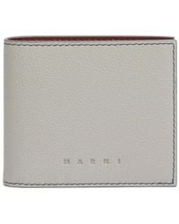 Marni - Leather Bifold Wallet With Contrast Stitching - Lyst