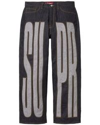 Supreme - Inset Spellout Baggy Jeans - Lyst