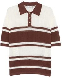 Commas - Open-Weave Striped Polo Shirt - Lyst