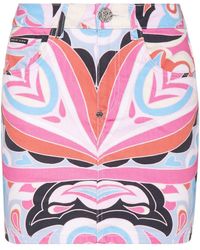 Philipp Plein - Colorful Circus-print Denim Mini Skirt - Lyst