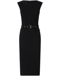 Pinko - Acalypha Midi Sheath Dress With Belt - Lyst