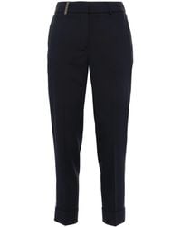 Peserico - Tailored Cropped Pants With Rolled Cuffs - Lyst