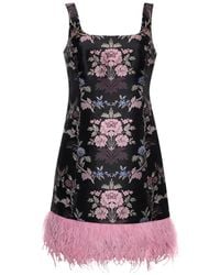 Cara Cara - Elena Feather-Trim Mini Dress - Lyst