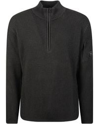 C.P. Company - Re-Wool Lens Half Zip Cardigan - Lyst