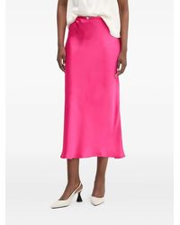 HUGO - Falda midi con corte al bies - Lyst
