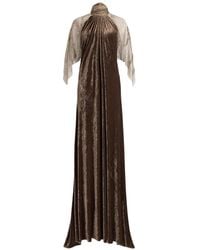 Ralph Lauren - Willow Velour-Evening Maxi Dress - Lyst
