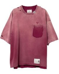 Maison Mihara Yasuhiro - Sun Faded-Effect Chest-Pocket Cotton T-Shirt - Lyst