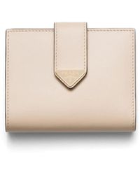 Prada - Small Leather Bi-fold Wallet - Lyst