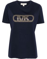 Michael Kors - Eyelet-logo Short-sleeve T-shirt - Lyst