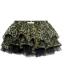 Blumarine - Ruffled Animal-Print Mini Skirt - Lyst