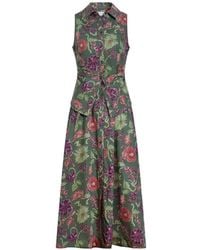 Tanya Taylor - Hannah Floral-Print Sleeveless Midi Dress - Lyst