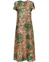 La DoubleJ - Swing Floral-print Silk Shirt Dress - Lyst