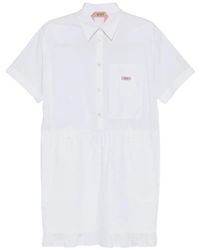 N°21 - Ruffled Woven Mini Dress - Lyst