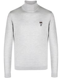 Karl Lagerfeld - Pullover mit Logo-Stickerei - Lyst