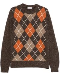 Kangra - Argyle-Pattern Flecked-Knit Sweater - Lyst
