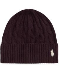 Polo Ralph Lauren - Cable-Knit Pony Beanie Hat - Lyst