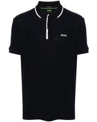 BOSS - Logo-print Piqué Polo Shirt - Lyst