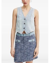 Morgan - Button V-Neck Top - Lyst