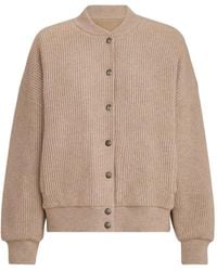 Brunello Cucinelli - Cashmere English Rib Knit Bomber Jacket With Thermore Padding - Lyst