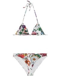 Gucci - Floral-Print Triangle Bikini - Lyst
