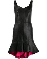 Alexander McQueen Jurk Met Peplum Afwerking - Zwart