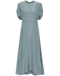 Victoria Beckham - Gathered-Detail Shorts-Sleeved Dress - Lyst