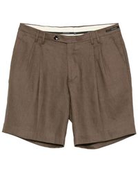 Michael Coal - Pleated-Detail Button-Fastening Shorts - Lyst