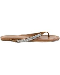 Christopher Esber - Frida Pierced Suede Flat Sandals - Lyst