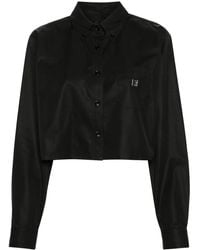 Givenchy - Cropped Blouse Met 4G-Plakkaat - Lyst