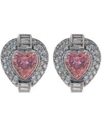 Fantasia by Deserio - 14Kt Heart Stud Earrings - Lyst