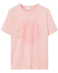 Burberry - Crew Neck Short Sleeve Cotton T-shirts - Lyst