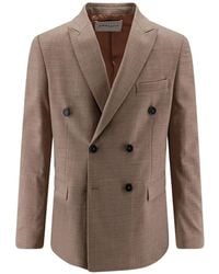Amaranto - Double-Breasted Peak-Lapel Blazer - Lyst