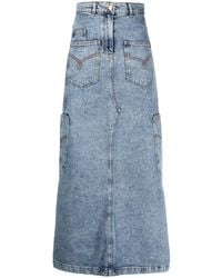 Moschino - Denim Midi Skirt - Lyst