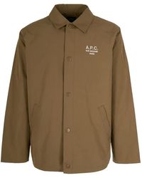 A.P.C. - Buttoned Logo-Detail Shirt Jacket - Lyst