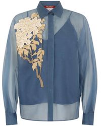 Max Mara - Blusa Con Bordado Floral - Lyst